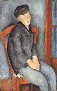 Amedeo Modigliani Young Seated Boy with Cap (mk39) oil painting reproduction